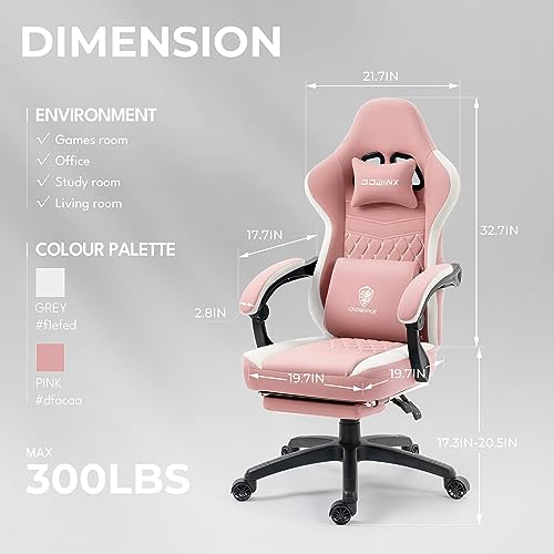 Dowinx Gaming Chair Breathable Fabric Computer Chair with Pocket Spring Cushion, Comfortable Office Chair with Gel Pad and Storage Bag