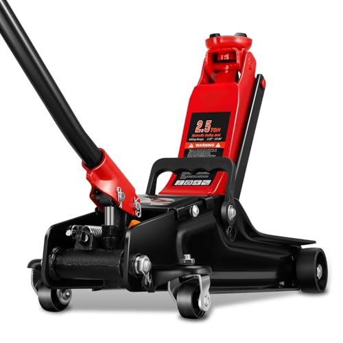 Auto Dynasty 4 Ton Low Profile Floor Jack, Heavy Duty Steel Hydraulic Car Jack with Dual Pistons Quick Lift Pump, Hydraulic Racing Floor Jack