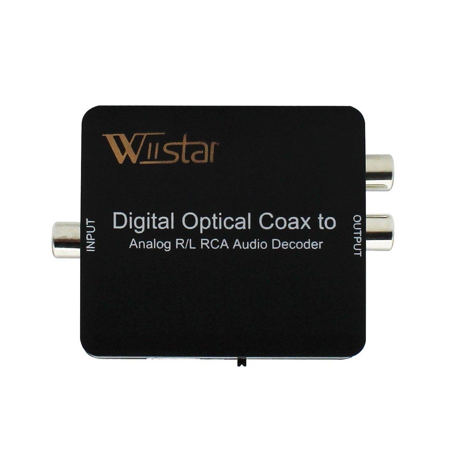 Wiistar Fiber Optical Decoder Support ac3 DTS Dolby Toslink Coaxial Digital to Analog Audio L R Decoder 3.5mm Earphone - Megean