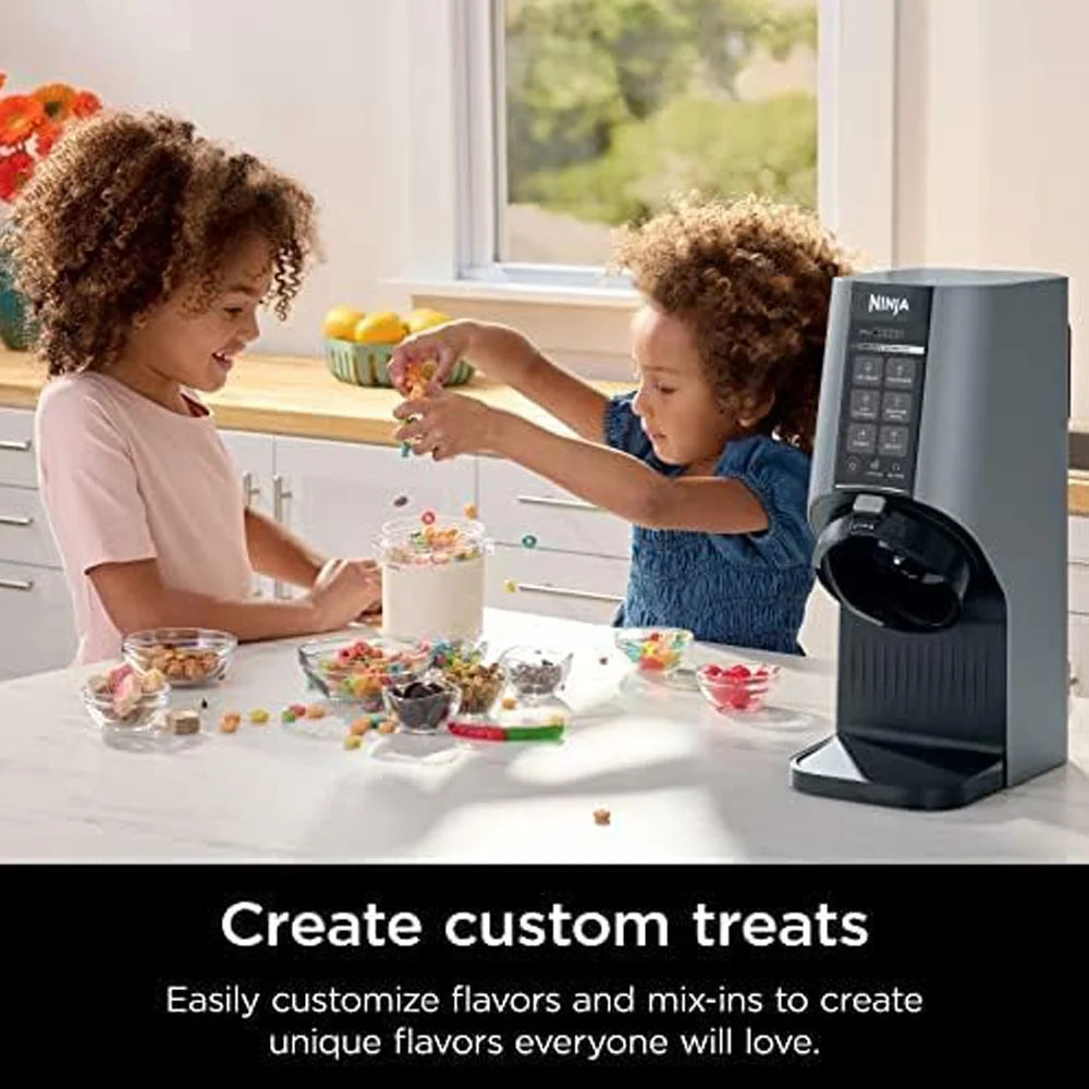 Ninja NC201 CREAMi Breeze 7-in-1 Ice Cream & Frozen Treat Maker (Renewed) Bundle with 3 YR CPS Enhanced Protection Pack