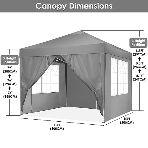 COBIZI Canopy 10x20 Pop Up Canopy Tent with 6 Sidewalls Party Tents for Parties Weddings Backyard Waterproof Canopy Outdoor Commercial Canopy Event