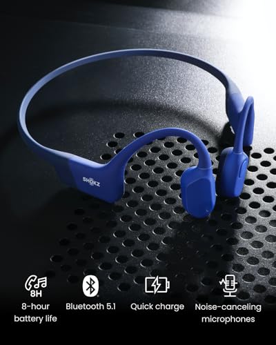 SHOKZ OpenRun - Open-Ear Bluetooth Bone Conduction Sport Headphones, Sweat Resistant Wireless Earphones for Workouts and Running, Built-in Mic