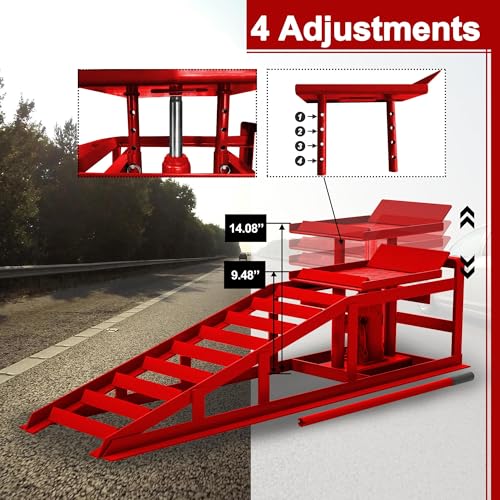 2 Pack Hydraulic Car Ramps 5T 10000lbs Low Profile Car Lift Service Ramps Truck Trailer Garage,Height Hydraulic Vehicle Ramps