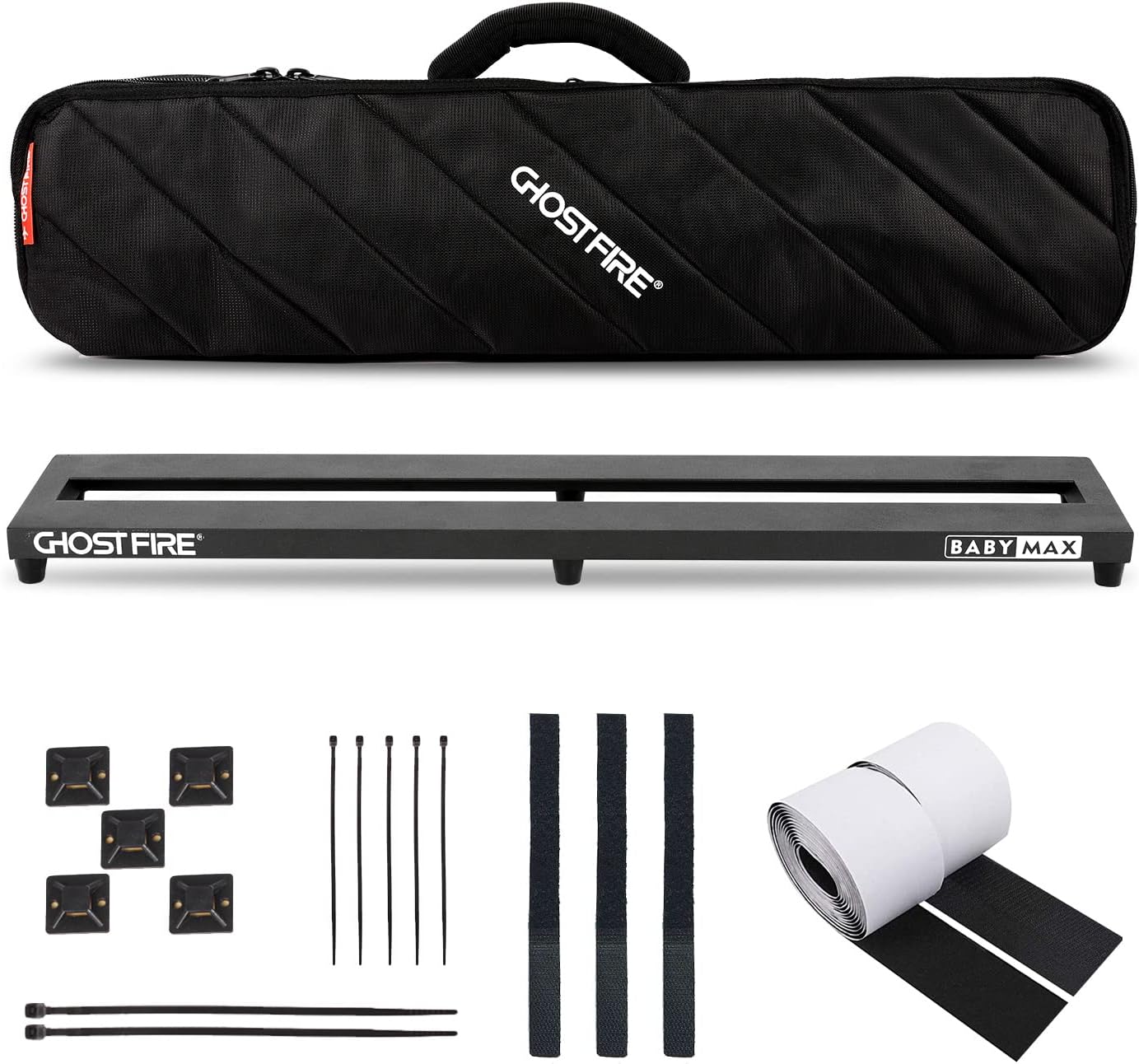 Ghost Fire Guitar Pedal Board Aluminum Alloy Effect Pedalboard with Carry Bag,V series (V-BABY MAX（Deluxe Edition）)