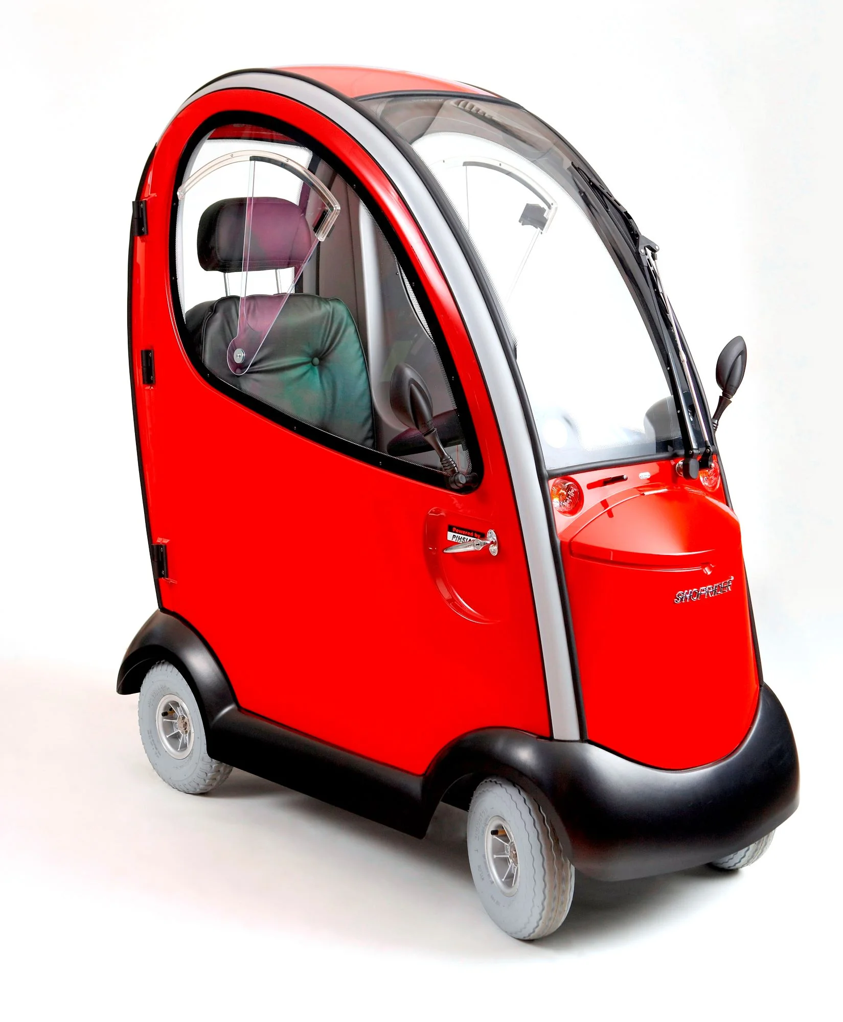 Shoprider Flagship Enclosed Cabin Mobility Scooter With Removable Doors, Red