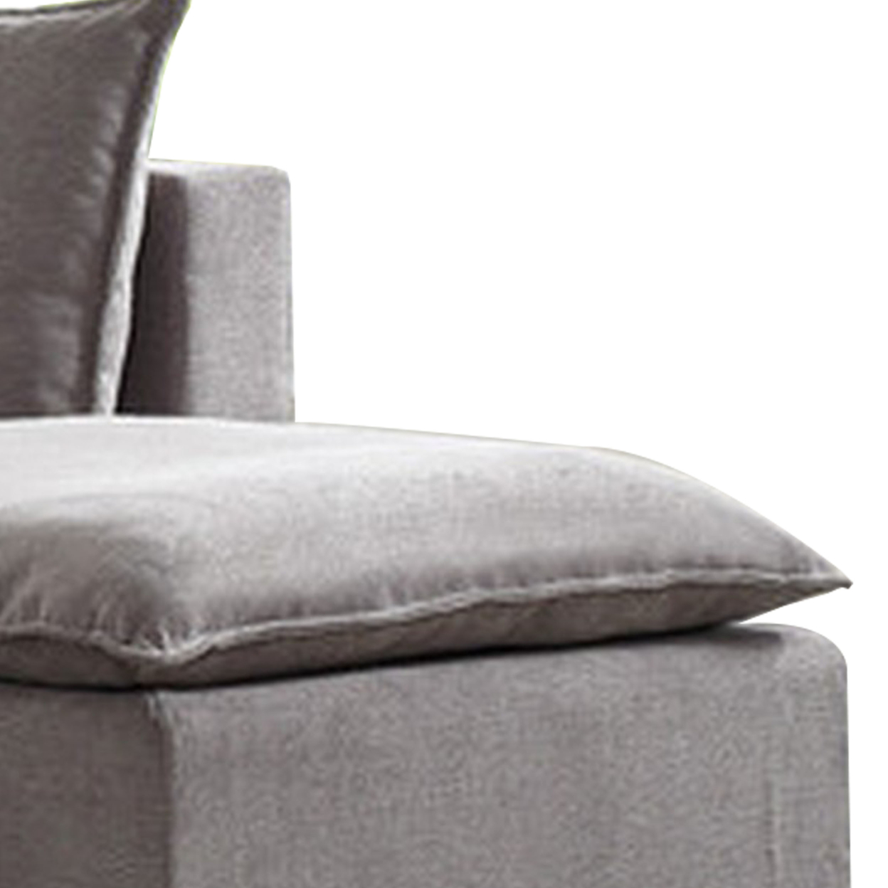 Amato 95 Inch Loveseat, Ottoman, and Console Table Set, Charging Port, Gray- Saltoro Sherpi