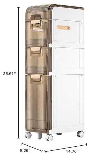 Towel Storage Unit Waterproof Bathroom Cabinets with Wheels, Bathroom Storage Units with 2/3/4 Storage Drawers, Free-standing Floor Cabinets
