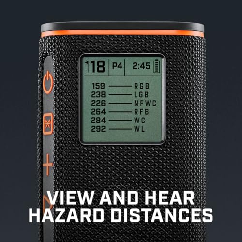 Bushnell Golf Wingman View GPS Speaker | LCD Screen, Magnetic Mount, Music & Audible Distances for 36,000+ Courses, Wireless Remote, 36-Hole Battery