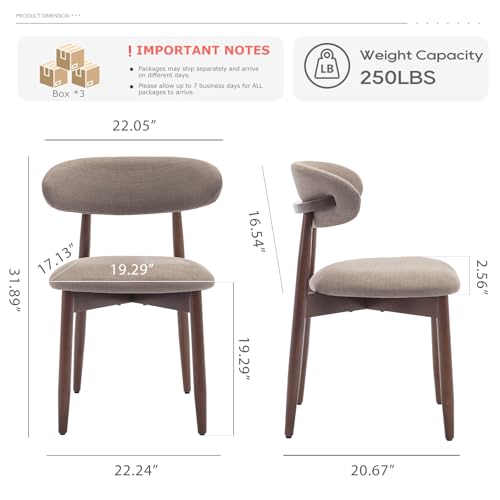 COLAMY Wooden Dining Chairs Set of 4, Modern Fabric Upholstered Dining Room Chair, Farmhouse Kitchen Chairs with Foot Pegs, Green