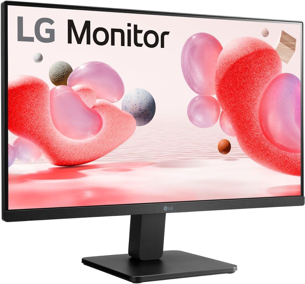 LG 24" IPS 3-Side Borderless FHD Monitor, LED Display with sRGB 99% Color Gamut, 100Hz, 5ms, AMD FreeSync (HDMI), Black, with MTC HDMI Cable