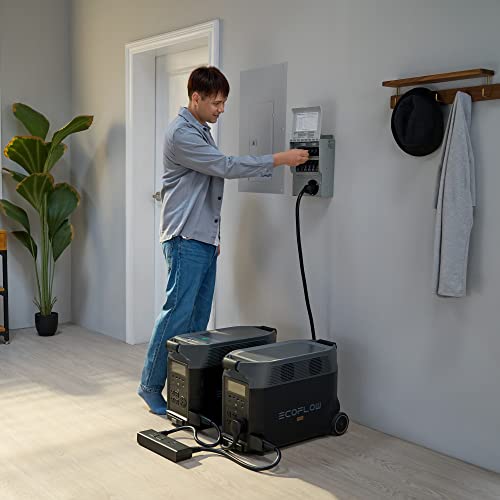 EF ECOFLOW 8000Wh Home Battery Backup: 2 DELTA Pro 3 with 50 Amp Hub, 120/240V 8000W AC Output, Solar Generator for Home Use, Camping Accessories