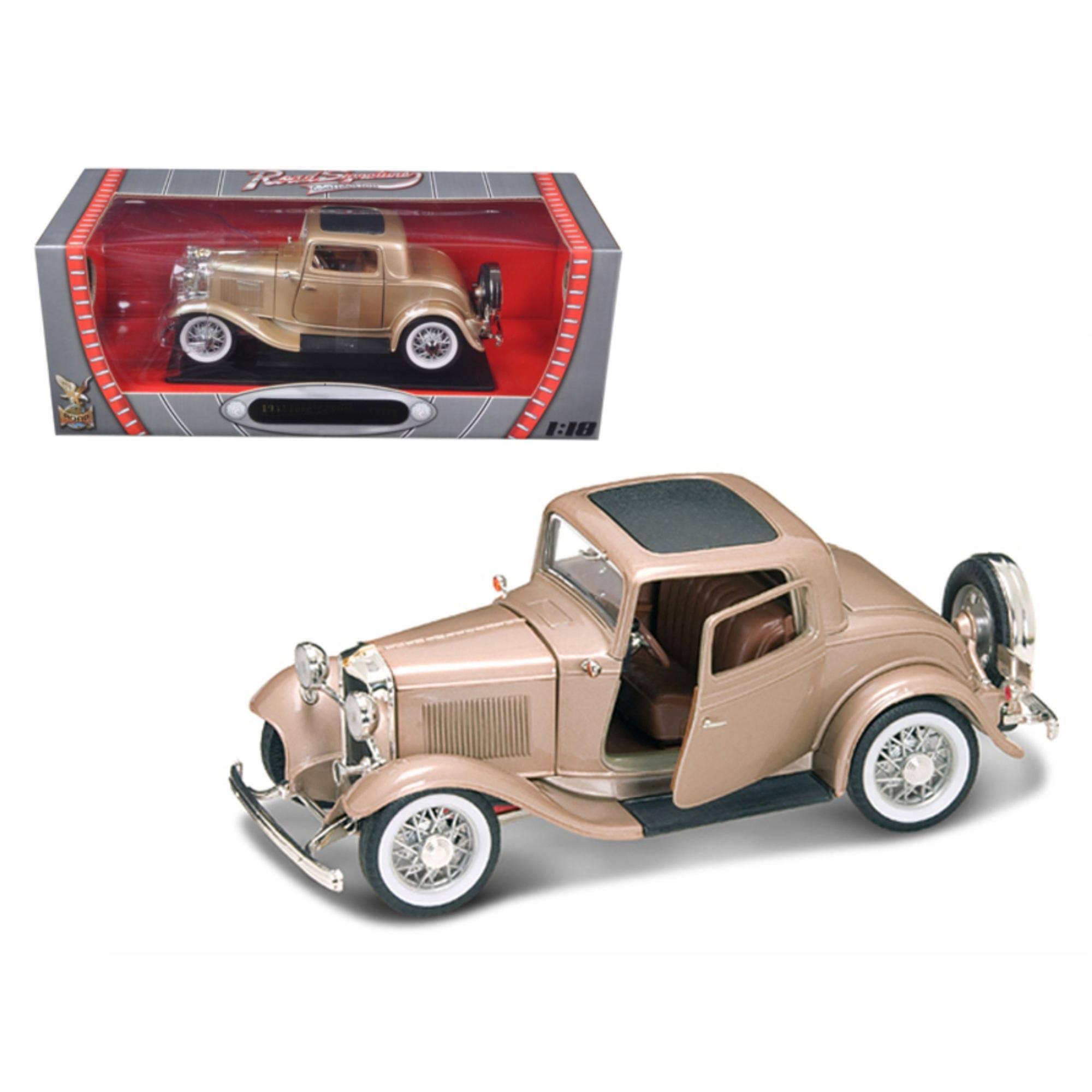 1932 Ford 3 Window Coupe Blue 1/18 Diecast Car Model by Road Signature