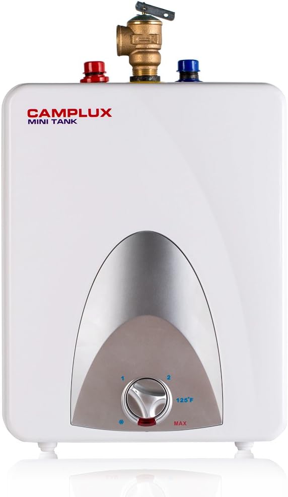 Camplux Electric Water Heater 1.3 Gallon, Hot Water Heater with 43.3'' Cord Plug