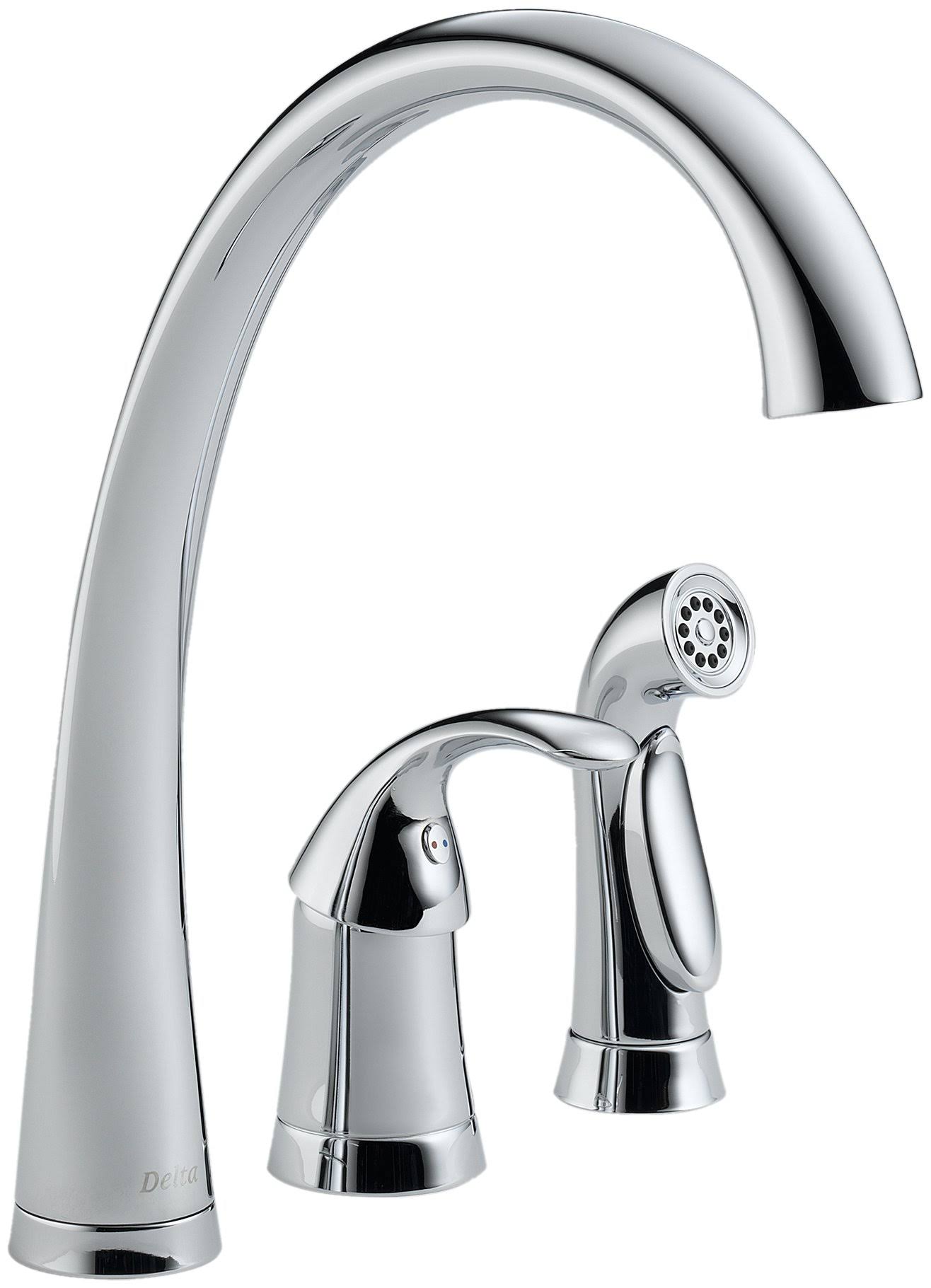 Delta 4380-DST Pilar Chrome Single Handle Kitchen Faucet with Spray