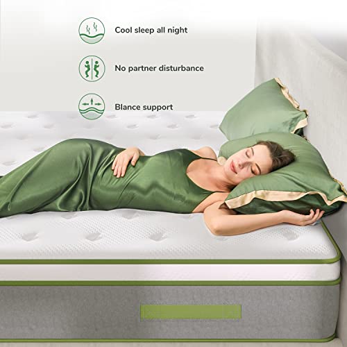 Novilla King Size Mattress 14 Inch, Hybrid Mattress King for Motion Isolation, Gel Memory Foam with Pressure Relief for Cool Night Sleep