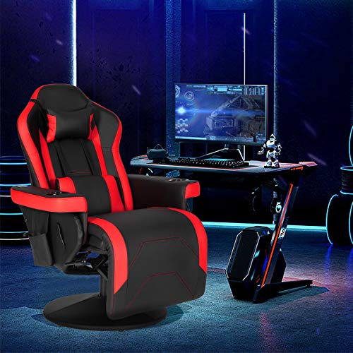 Modern-Depo Gaming Recliner Chair with Speakers, Massage, High Back, Cupholder, Headrest, Lumbar Support