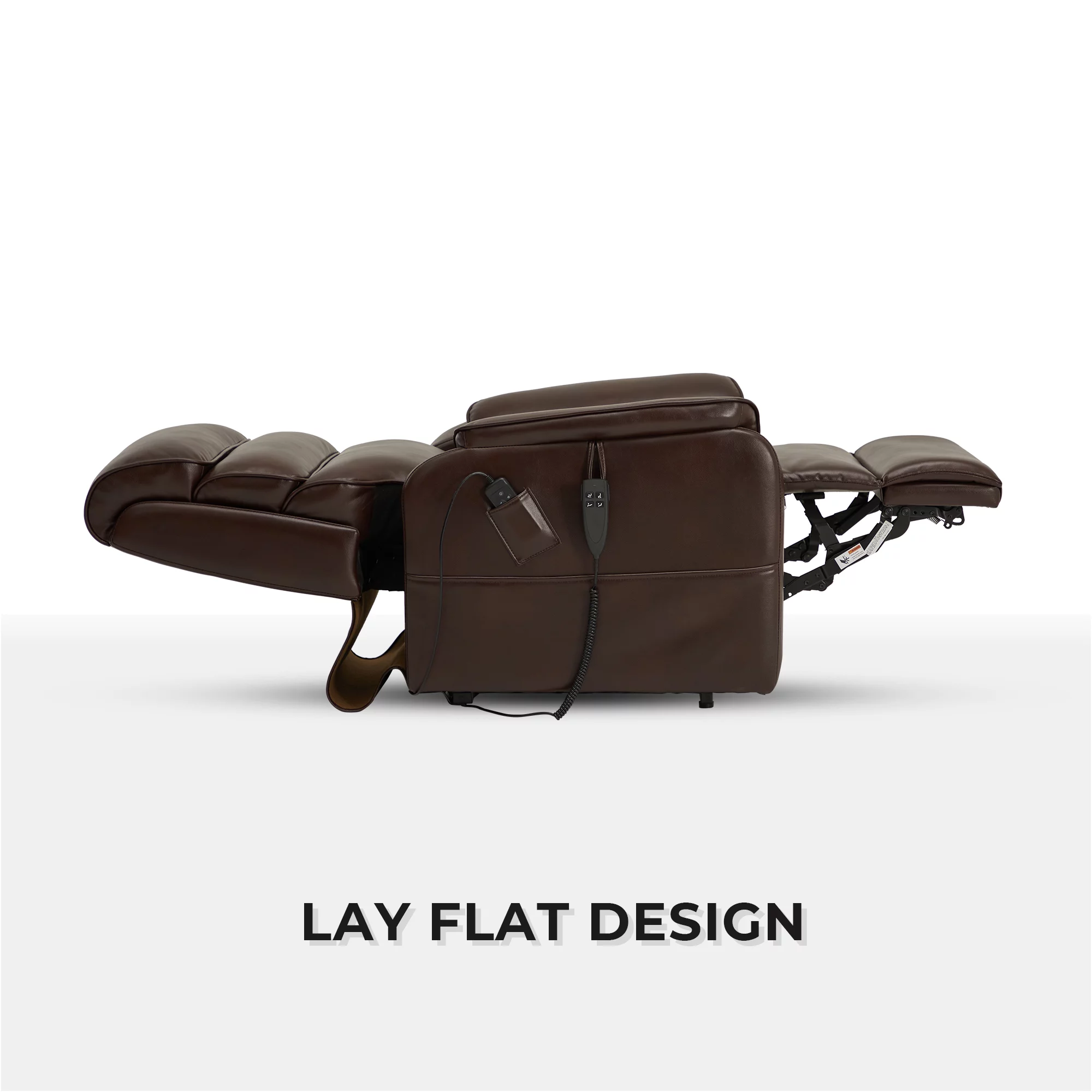 Dual Motor Lift Recliner with Massage Heating (Brown Faux Leather-9188)