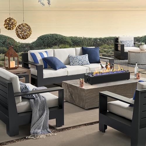 28-inch Table Top Propane Fire Pit, 40,000 BTU Tabletop Firepit for Patio, Outdoor Portable Fireplace Rectangular Fire Bowl w/Wind Glass Shield