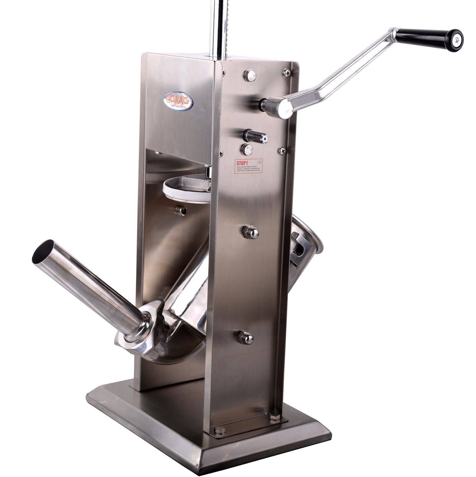 Hakka 7 Lb/3 L Sausage Stuffer 2 Speed Stainless Steel Vertical 5-7 lb Sausage Maker