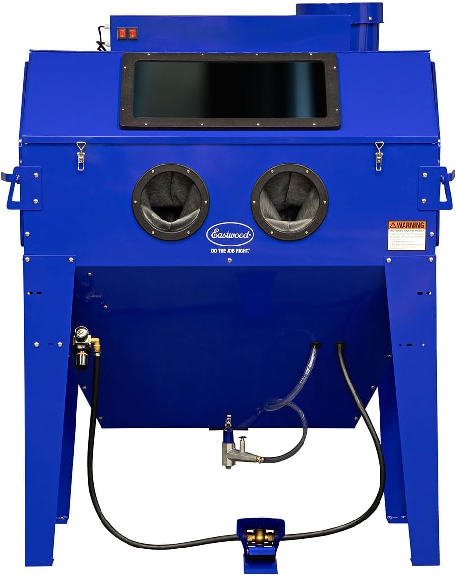Eastwood B120 Sand Blasting Cabinet Kit | Heavy Duty Steel Sand Blaster Media Cabinet for Paint Removal, Metal Restoration, Rust Removal