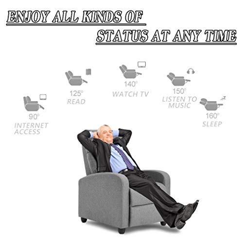BestMassage | Recliner Chair | with 2 Point Massage Function | Black | with Lumbar Support, Adjustable Push Back, Wide Armrests