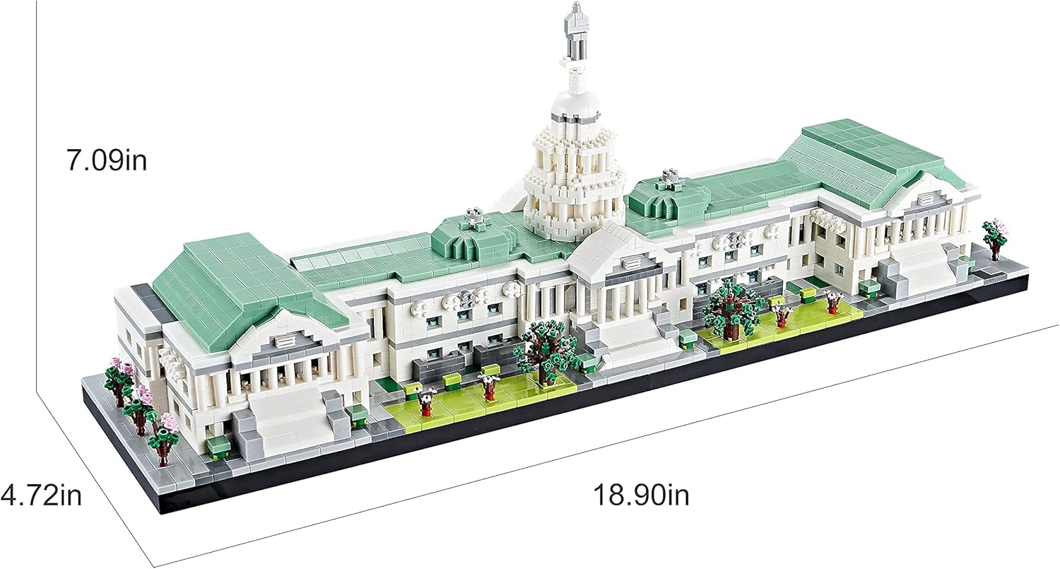YUJNS Big Architecture United States Capitol Building Set, Micro Blocks 3630 PCS +