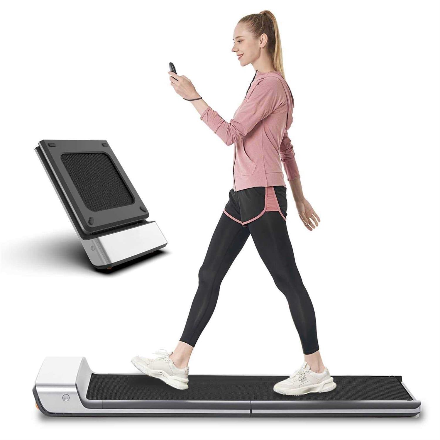 Folding Treadmill, WalkingPad Ultra Slim Foldable Treadmill Smart Fold Walking Pad Portable Safety Non Holder Gym and Running Device P1 Grey 0.5