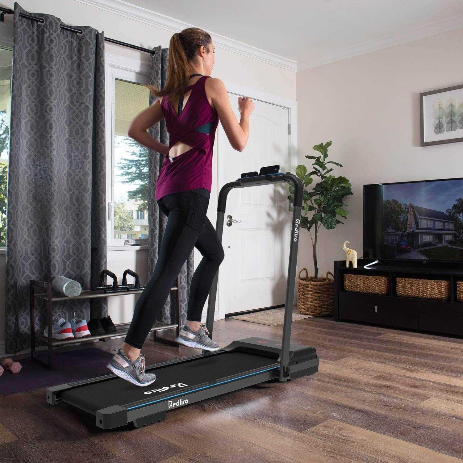 REDLIRO Under Desk Treadmill 2 in 1 Walking Pad, Portable, Folding, Electric, Motorized, Walking and Jogging Machine with Remote Control for Home