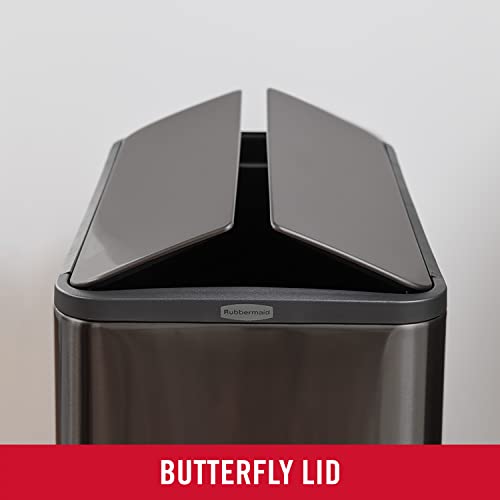 Rubbermaid Stainless Steel Kitchen Trash Can with Lid