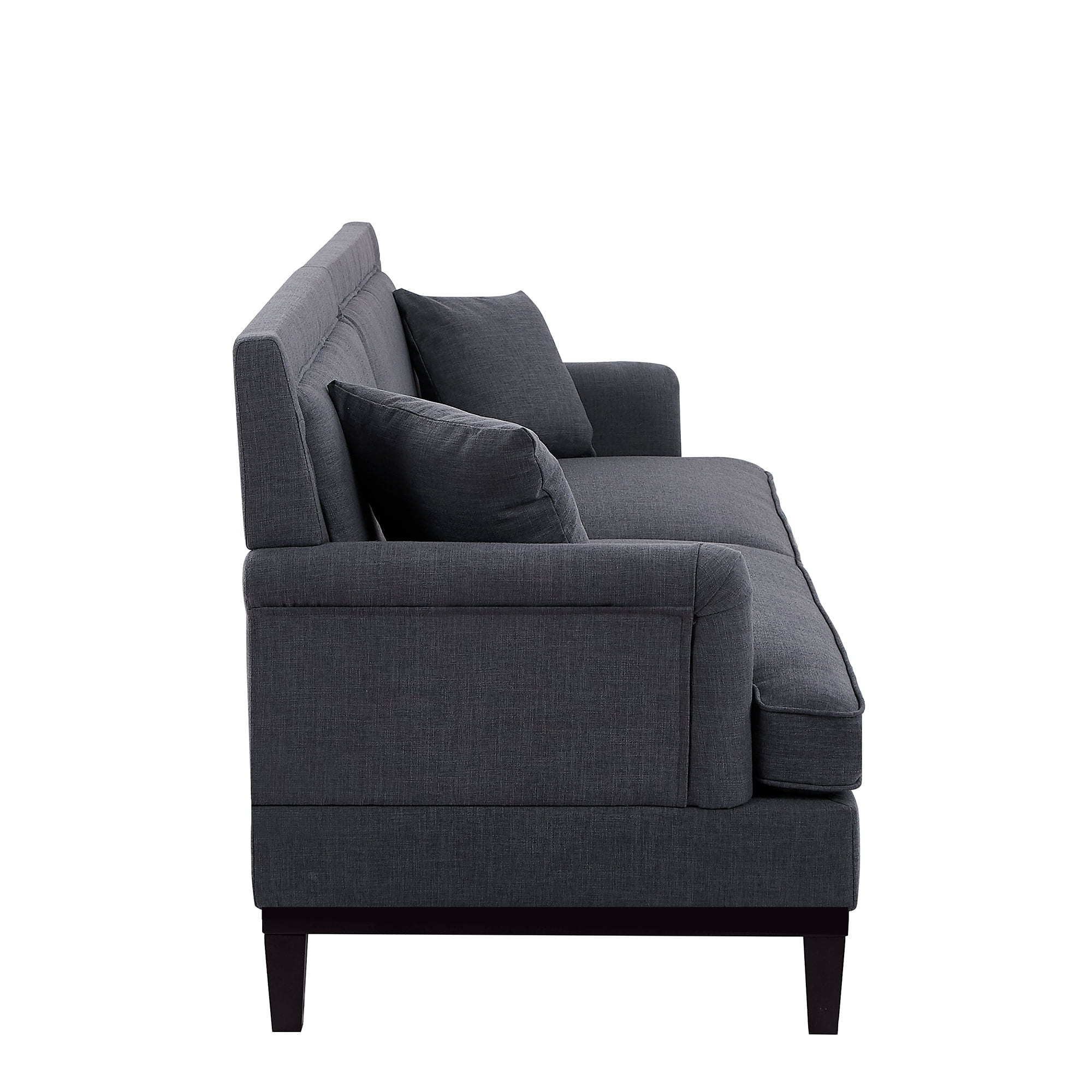 Churanty Modern Loveseat Sofa Upholstered Couch with 2 Pillows,Love Seats for Small Spaces Office Apartment,Grey