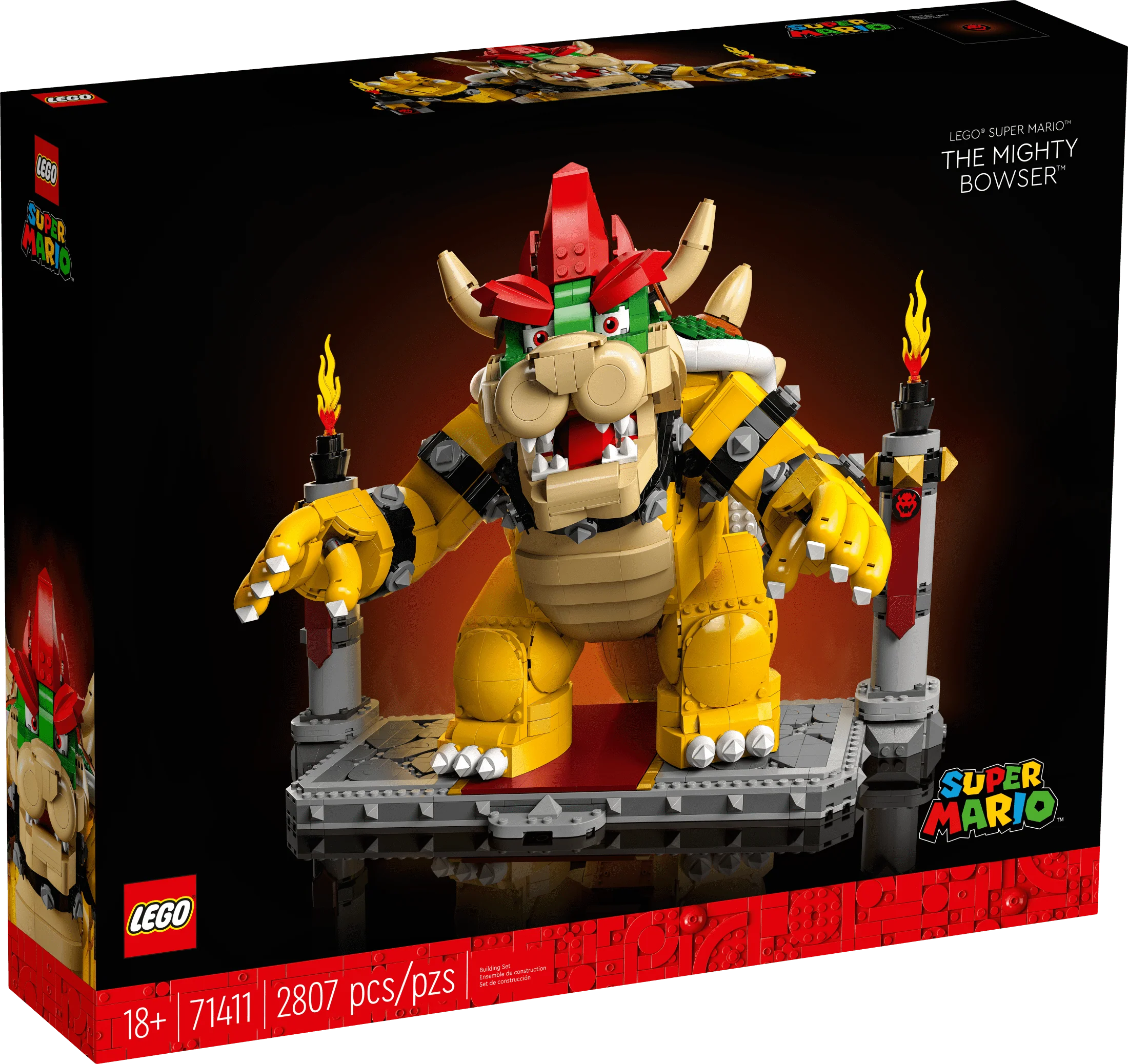 LEGO Super Mario The Mighty Bowser, 3D Build and Display Kit, Collectible Posable Character Figure with Battle Platform