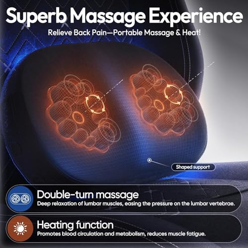 Dowinx Fabric Gaming Chair with Heated Massage Lumbar Support, Computer Game Chairs for Adults
