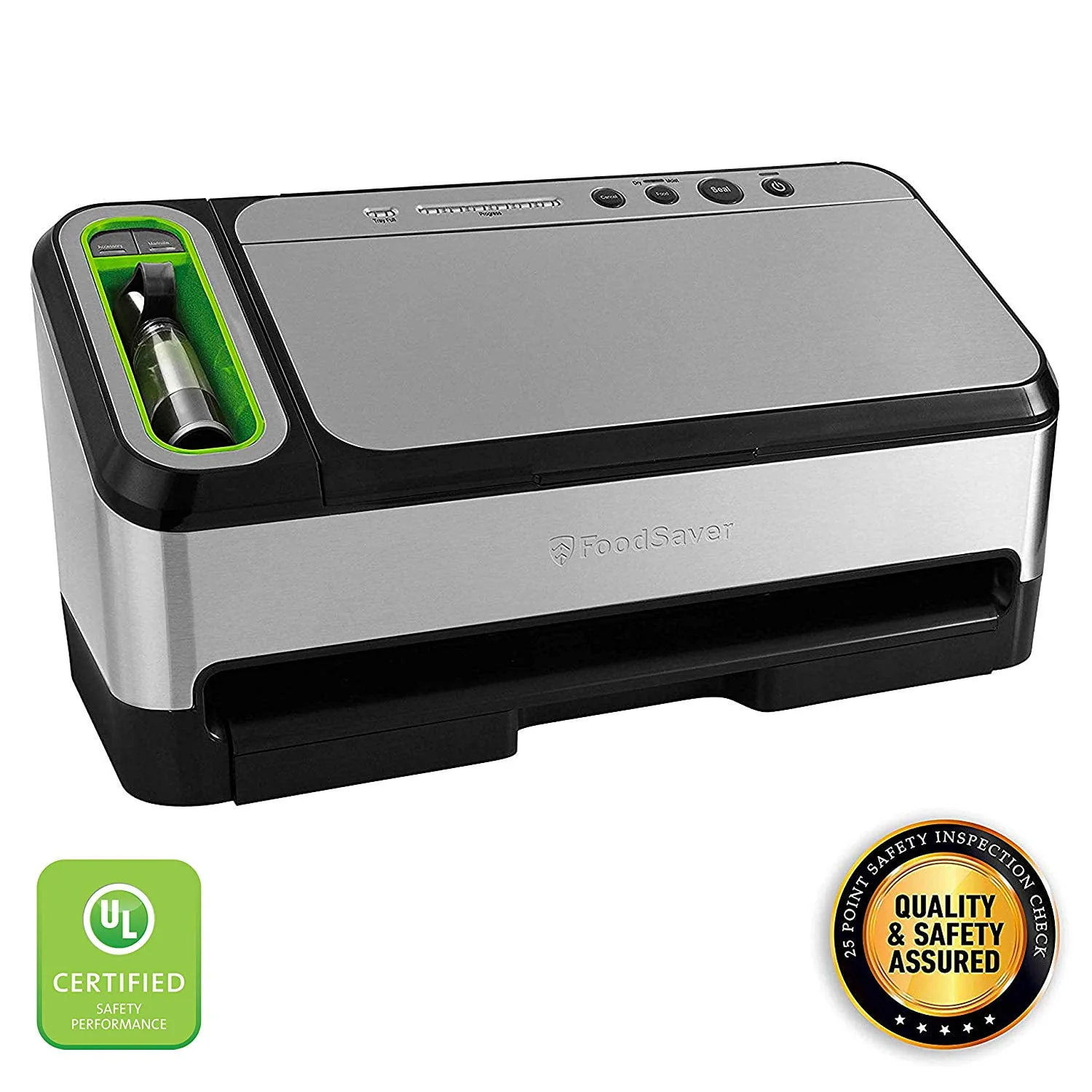 FoodSaver 4840 2-in-1 Automatic Vacuum Sealing System with Bonus Built-in Retractable Handheld Sealer, Starter Kit, Heat-Seal and Zipper Bags