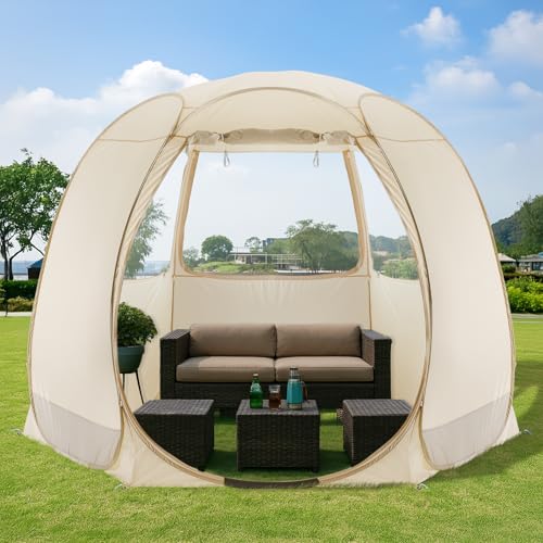 Alvantor Screen House Gazebo, 6-10-15 Person Pop Up Igloo Screened Canopy Tent with Mosquito Netting Sides