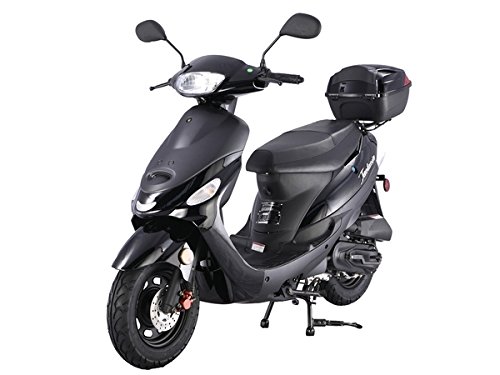 HHH Upgraded Street Moped 49cc/50cc Gas Fully Automatic Scooter Pony 50cc with Rear Storage Trunk (RED)
