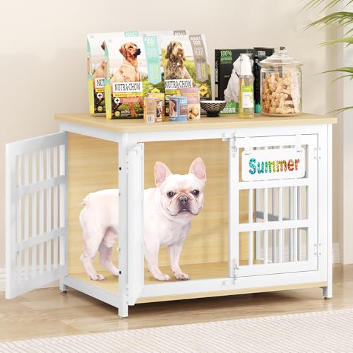 EasyCom 48"/42"/33" Dog Crate Furniture with Name Tag, Heavy Duty Dog Kennel Indoor for Large Dogs
