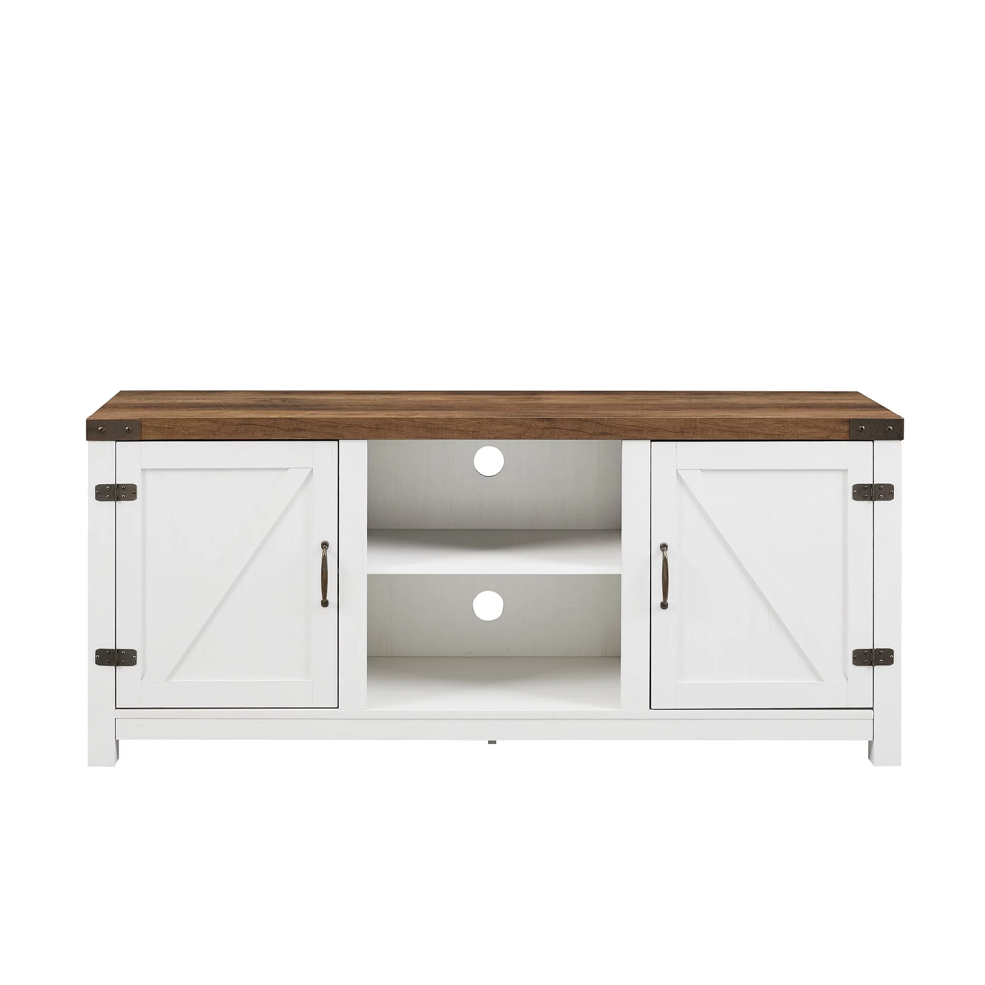 Walker Edison Modern Farmhouse Barn Door TV Stand for TVs up to 65, Grey Wash