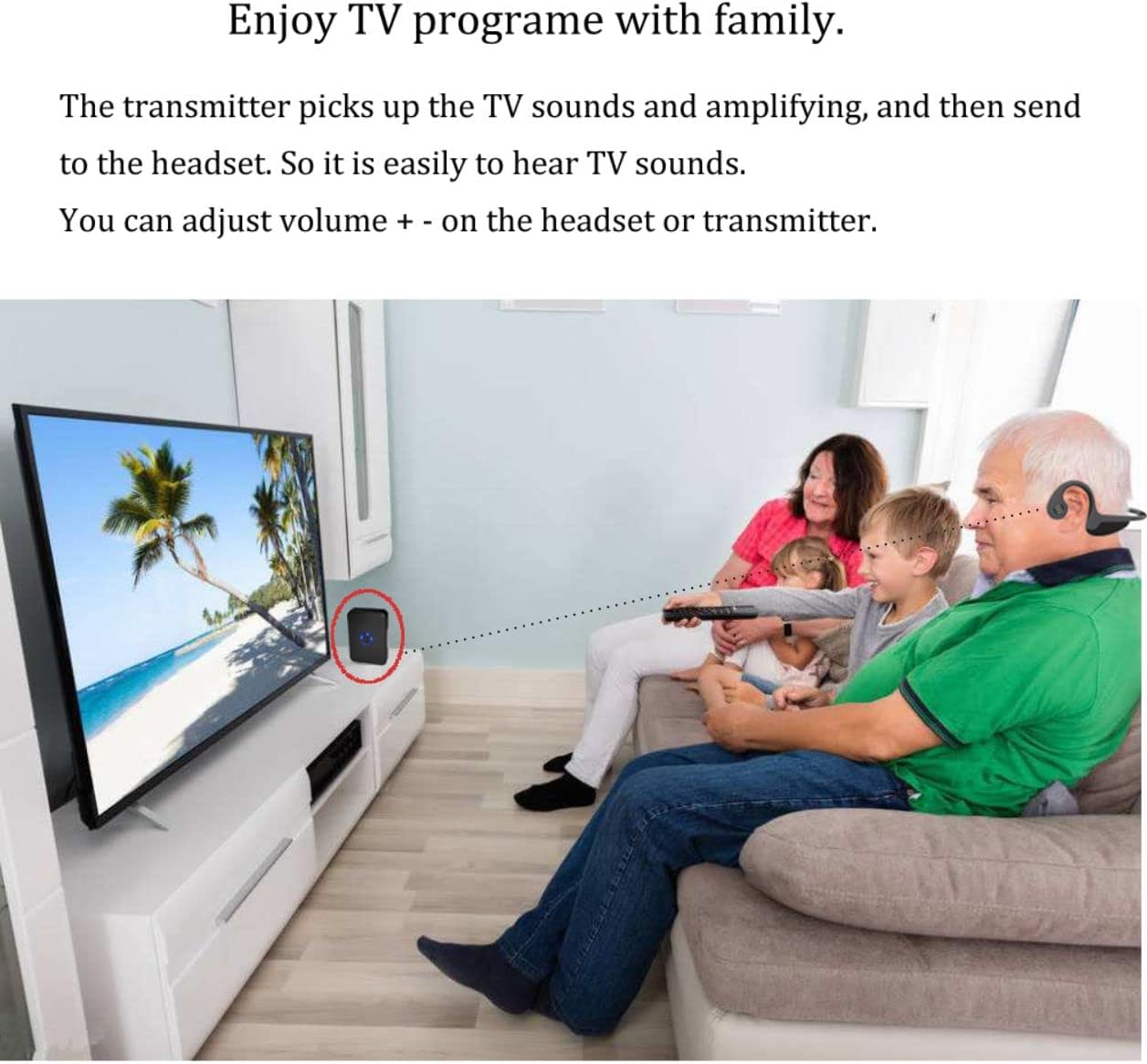 Bluetooth Bone Conduction Hearing Impaired Headsets for Seniors Hard of Hearing