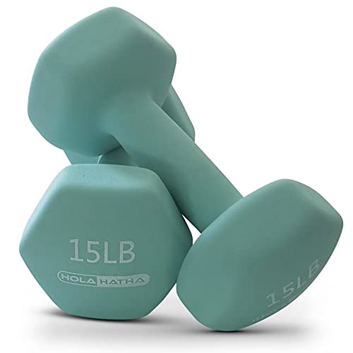 HolaHatha Neoprene Dumbbell Free Hand Weight Set with Rack, Ideal for Home Exercises to Gain Tone and Definition