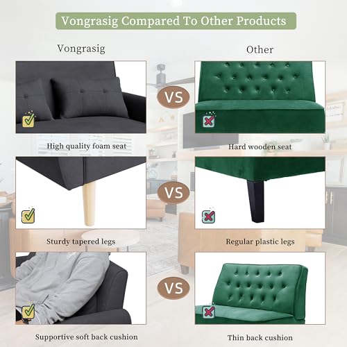 Vongrasig 47" Small Modern Loveseat Sofa