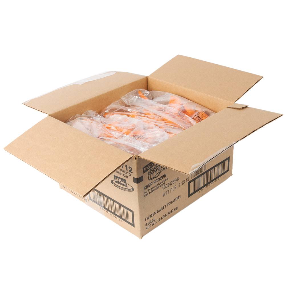 McCain Harvest Splendor Sweet Potato Thin Ridge 10-Cut Wedges 2.5 lb. Bag - 6/Case