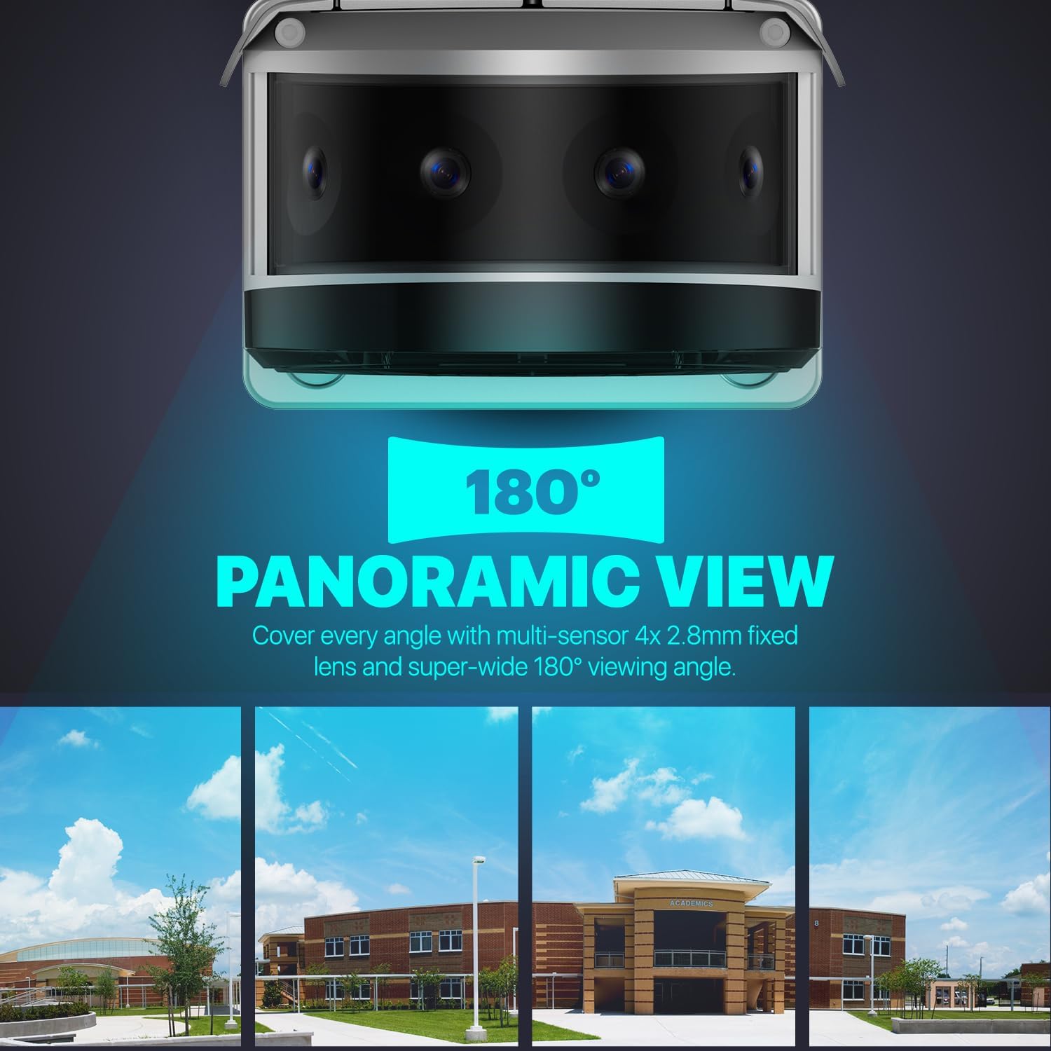 Amcrest Panoramic IP POE Camera, 180° Panoramic 4K POE IP Bullet AI Camera, Security Outdoor Camera, IVS Features