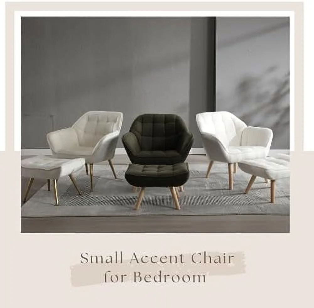 YZboomLife Small Loveseat for Bedroom 2-Seat Mini Sofa Couch with Wingback and Wood Legs for Living Room Apartment Small Space Fluffy Love Seat