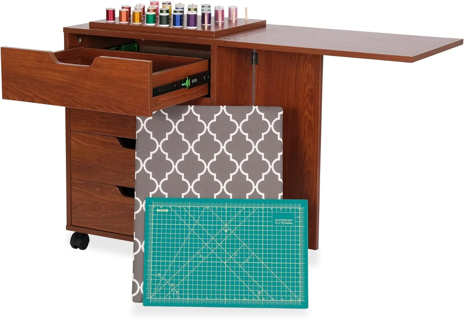 Arrow Laverne & Shirley Sewing Cabinet - Teak - Curated Treasures Market
