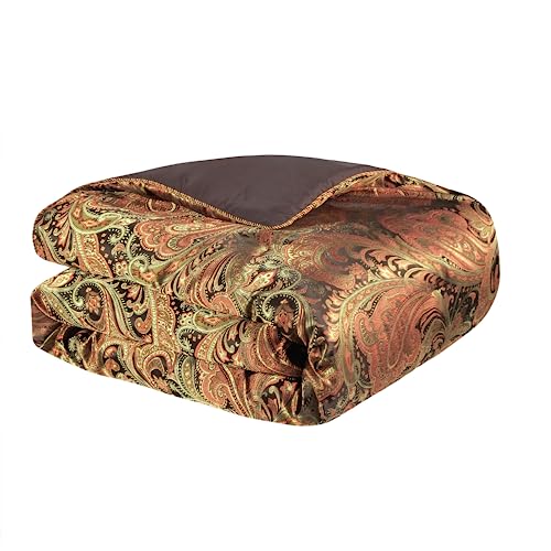 Loom and Mill 9-Piece Jacquard Comforter Sets King, Classic Paisley Design Bed in a Bag, Luxury Vintage Damask Bedding Set with Euro Shams, Bedskirt