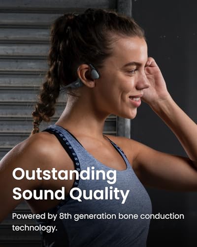 SHOKZ OpenRun - Open-Ear Bluetooth Bone Conduction Sport Headphones, Sweat Resistant Wireless Earphones for Workouts and Running, Built-in Mic