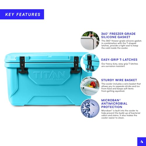Titan Hard Ice Chest Cooler Roto Cooler with Microban Protection and Deep Freeze Insulation