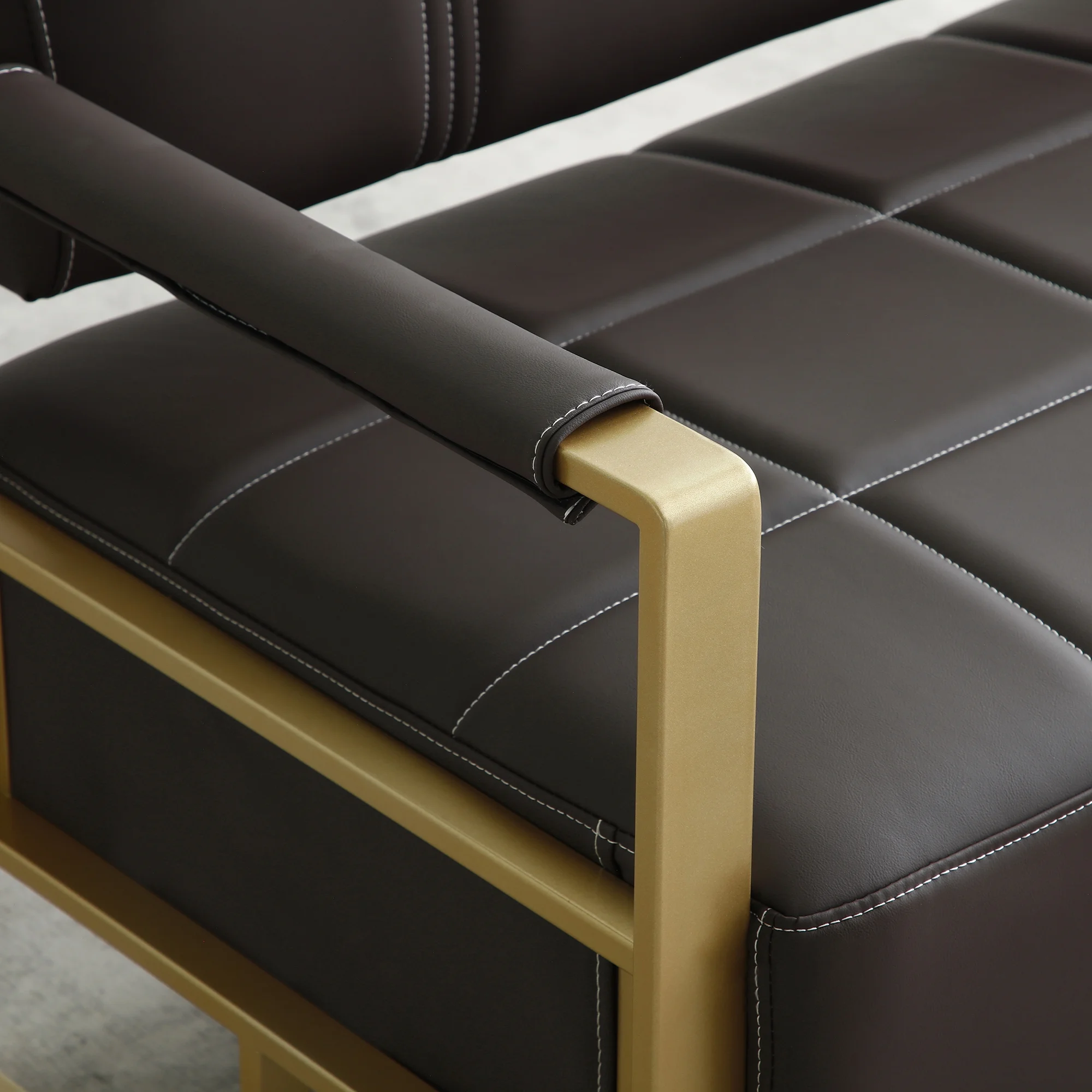 57.9" Width Modern Upholstery Faux Bonded Leather Loveseat Sofa for Living Room Accent Love Seats for Small Spaces 2 Seater Couch Sofa Office