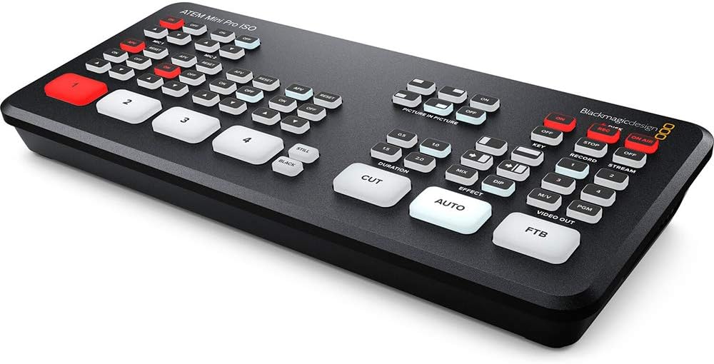 Blackmagic Design ATEM Mini Pro ISO HDMI Livestream Switcher with High-Speed 6' HDMI Cable & 10-Pack Straps Bundle