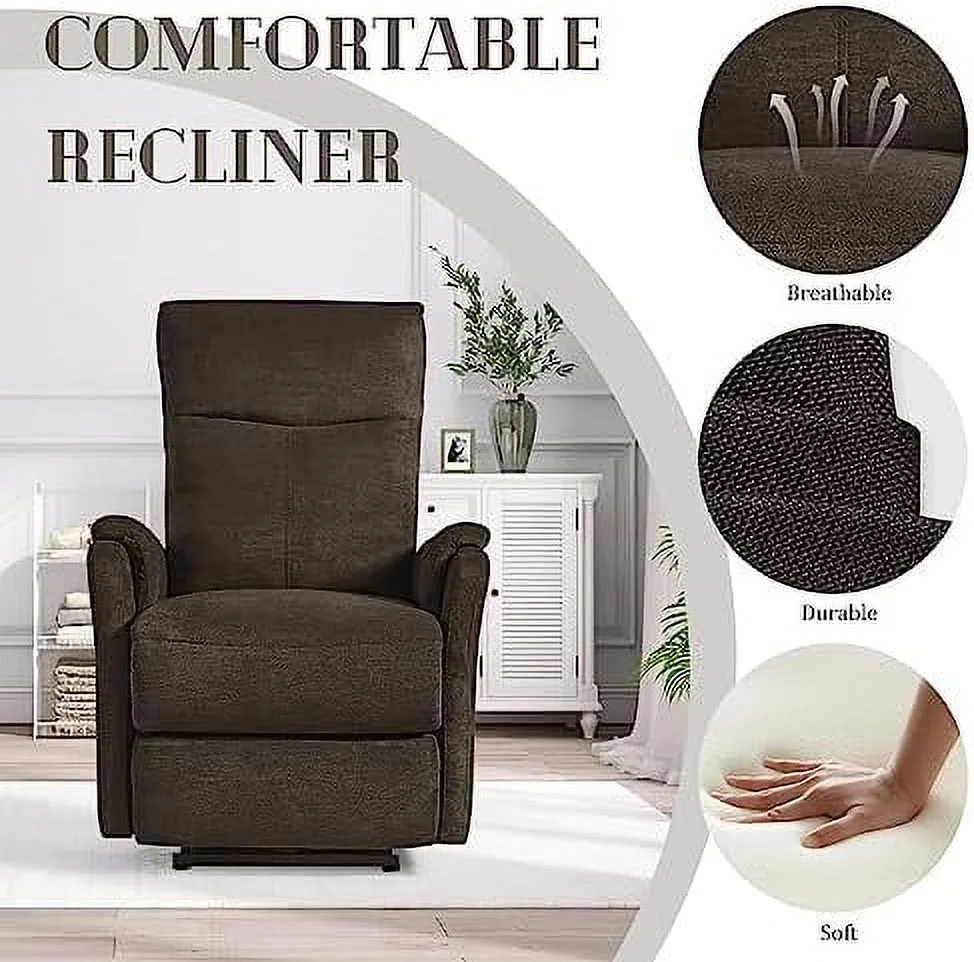 RUNFAYBIU Power Recliner Chair for Living Room  Adjustable Home Modern Fabric Recliner Chair with USB Charge Port  Recliner Single Chair for Small